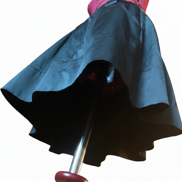 MOON COLLECTION - Black short mini A-line Inverted pleated skirt - medium - Picture 6 of 7